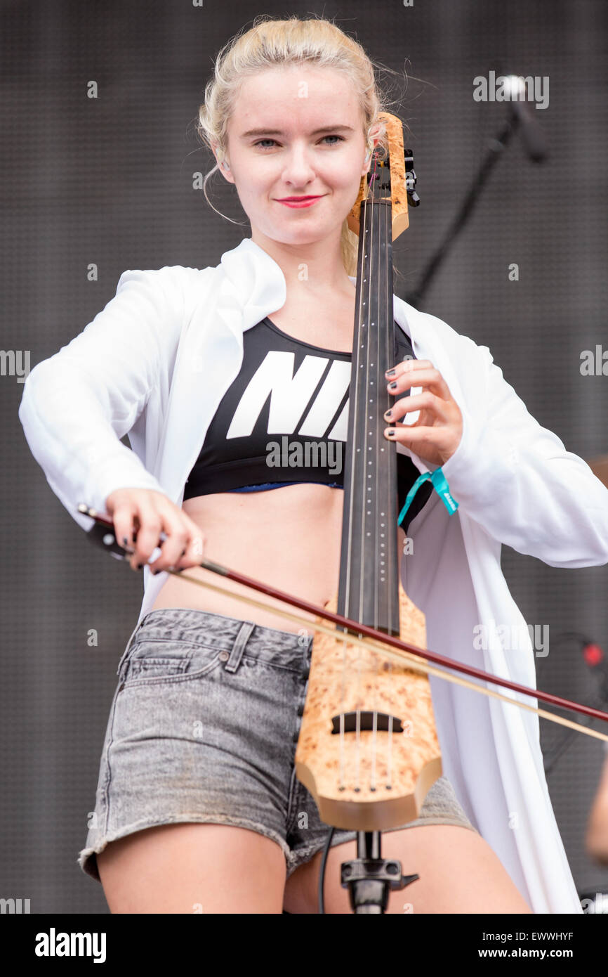 Dover, Deleware, USA. 19th June, 2015. GRACE CHATTO of Clean Bandit performs live on stage at the Firefly Music Festival in Dover, Delaware © Daniel DeSlover/ZUMA Wire/Alamy Live News Stock Photo