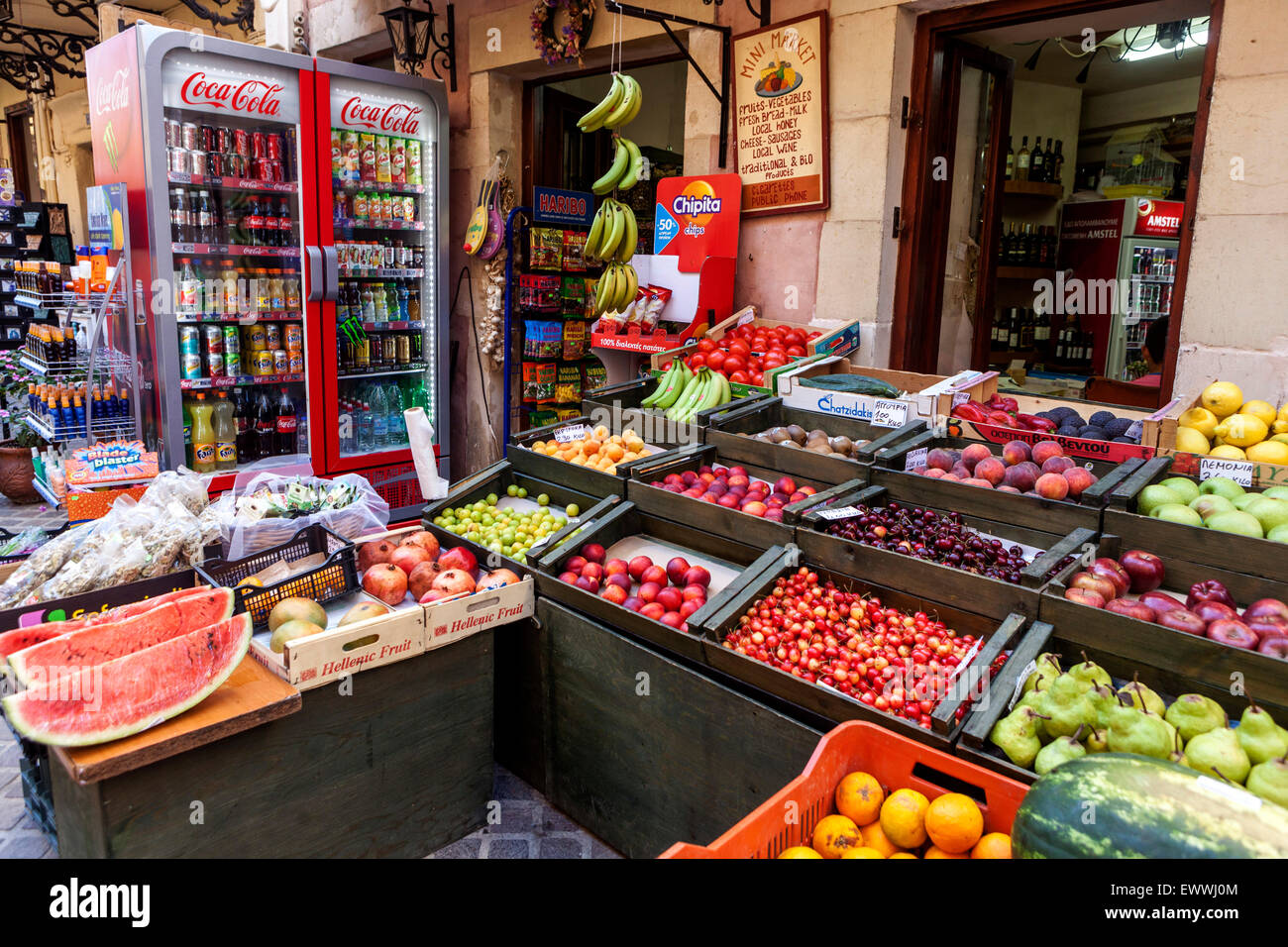 Chania market, Crete, Greece street market Stock Photo