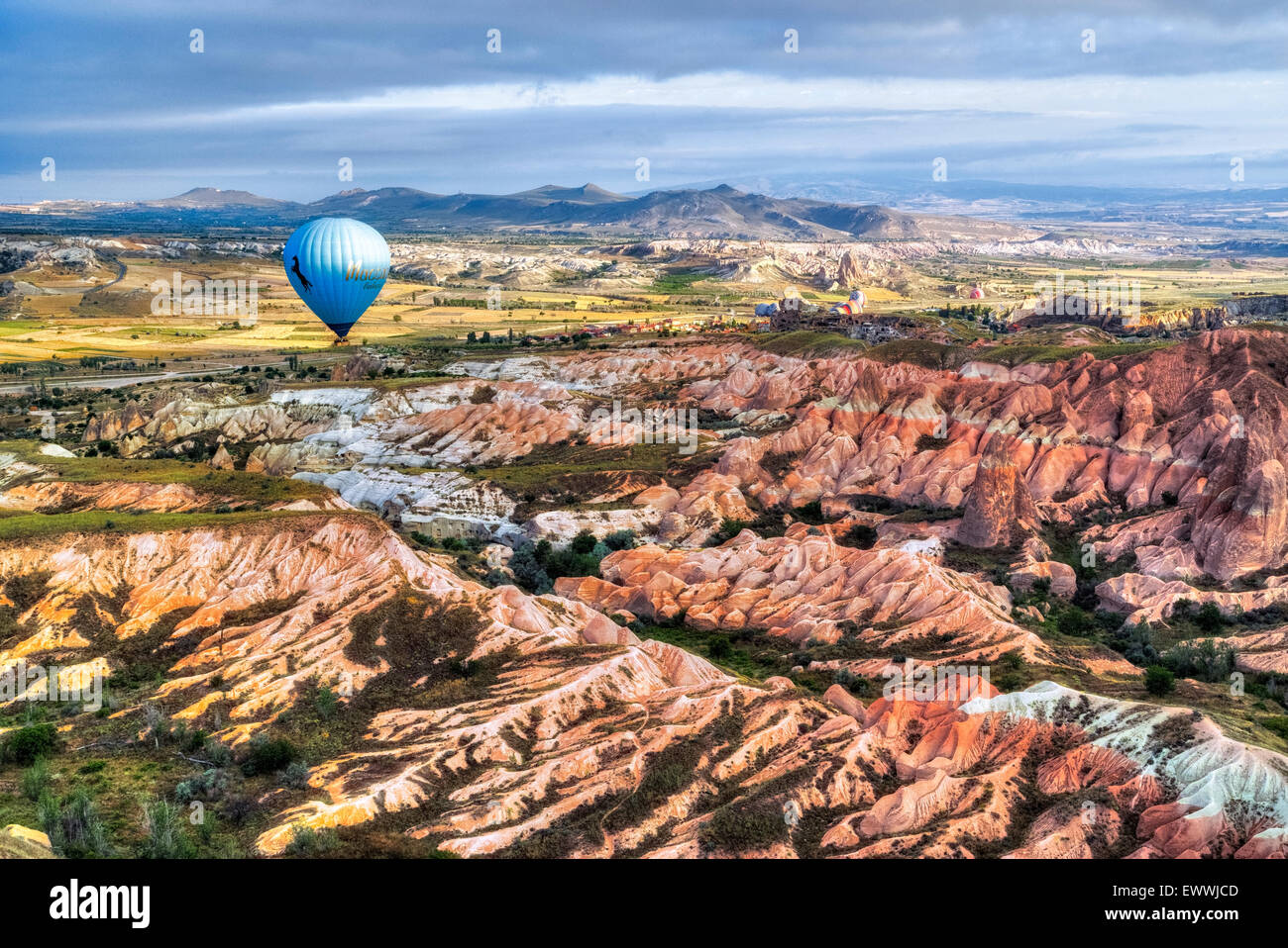 hot air balloon in Cappadocia, Anatolia, Turkey Stock Photo