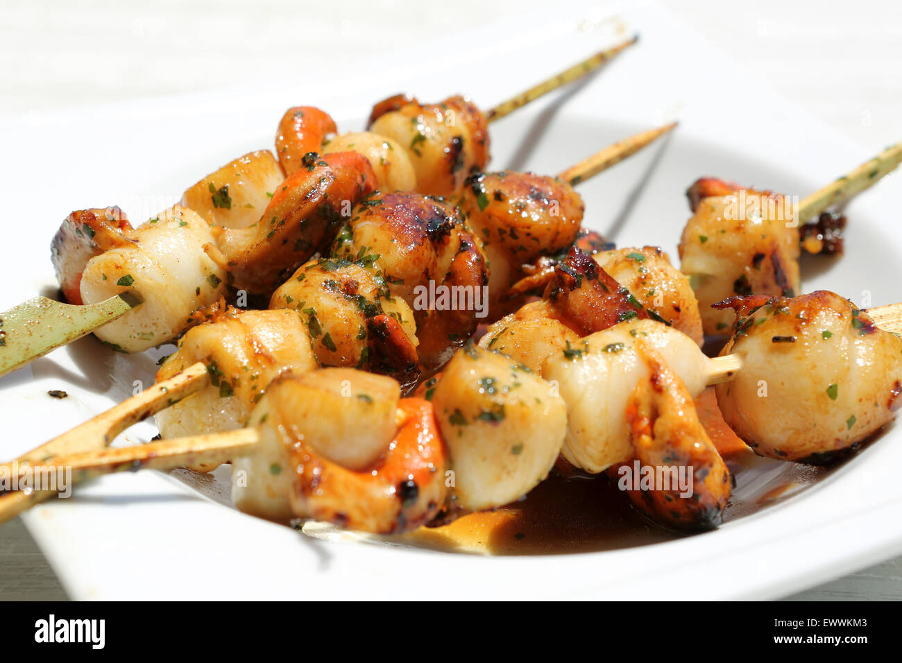 Grilled scallops served at the restaurant of the Domaine de Massereau