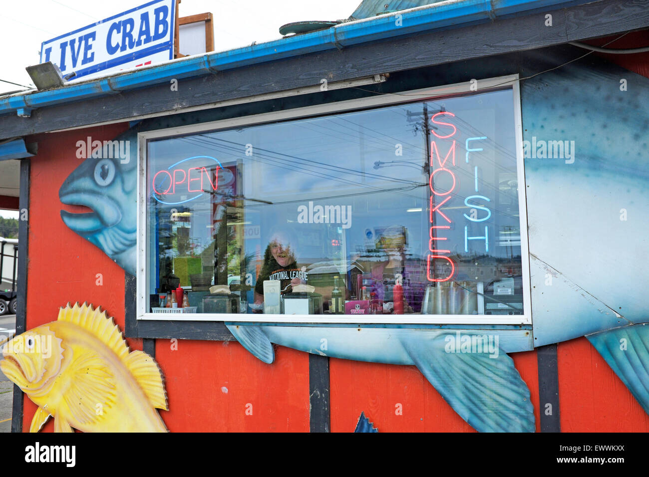 A casual, roadside, seafood restaurant in Newport, Oregon Stock Photo