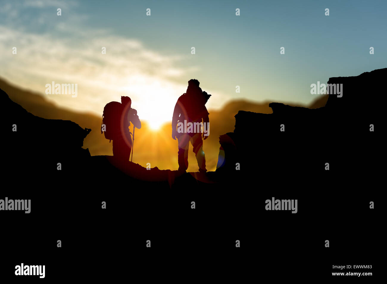 Hikers silhouettes hi-res stock photography and images - Alamy