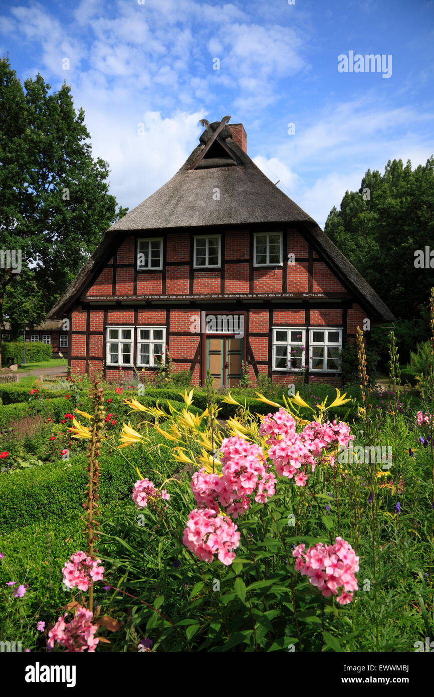 Framed house in Neuenkirchen near Soltau, Museums gard Schroershof, Lueneburger Heath, Lower Saxony, Germany, Europe Stock Photo