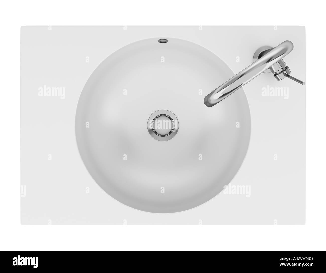 top view of ceramic bathroom sink isolated on white background Stock ...