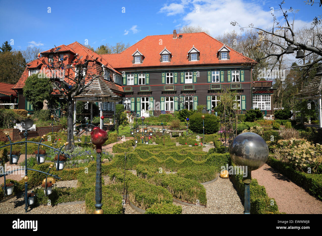 Castle Iserhatsche,  Bispingen, Lueneburger heath, Lower Saxony, Germany, Europe Stock Photo