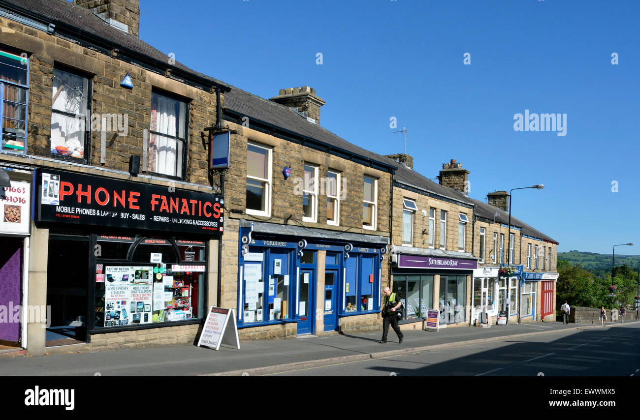 shops in new mills, high peak, derbyshire Stock Photo Alamy