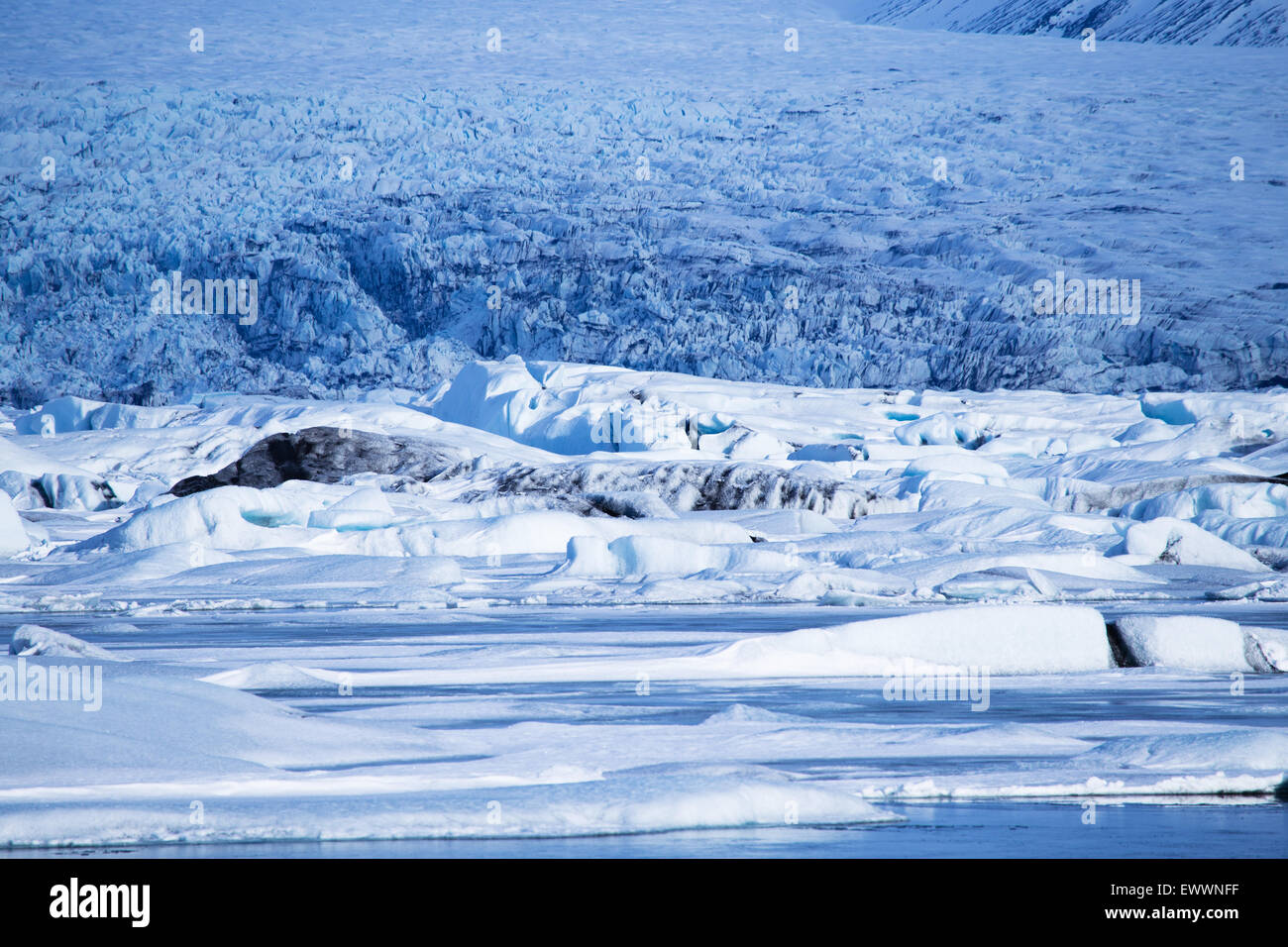 Tongue glacier in southern Iceland during winter Stock Photo