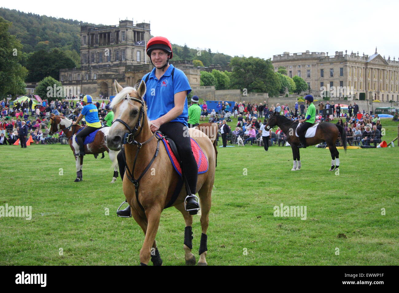 Pony clubs participate in Mounted Games at Chatsworth Country Fair Derbyshire England UK Stock Photo