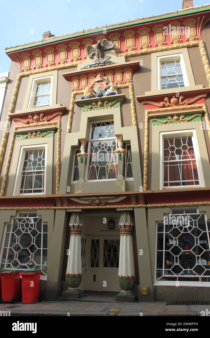 egyptian house penzance chapel street st in summer Stock Photo Alamy