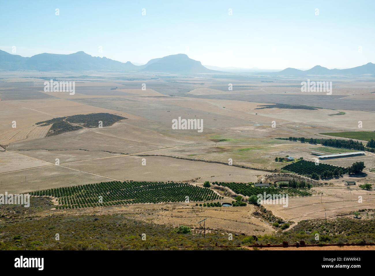 South Africa - Aerial view of agricultural landscape Stock Photo