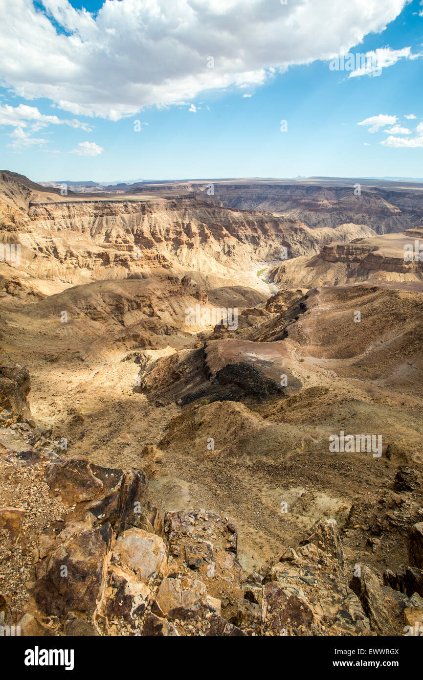 Hobas, Namibia, Africa - Fish River Canyon,   the largest canyon in Africa. Part of the ǀAi-ǀAis/Richtersveld Transfrontier Park Stock Photo