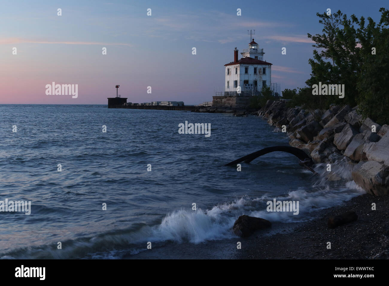 Fairport Harbor Breakwater Lighthouse. Headlands Beach State Park
