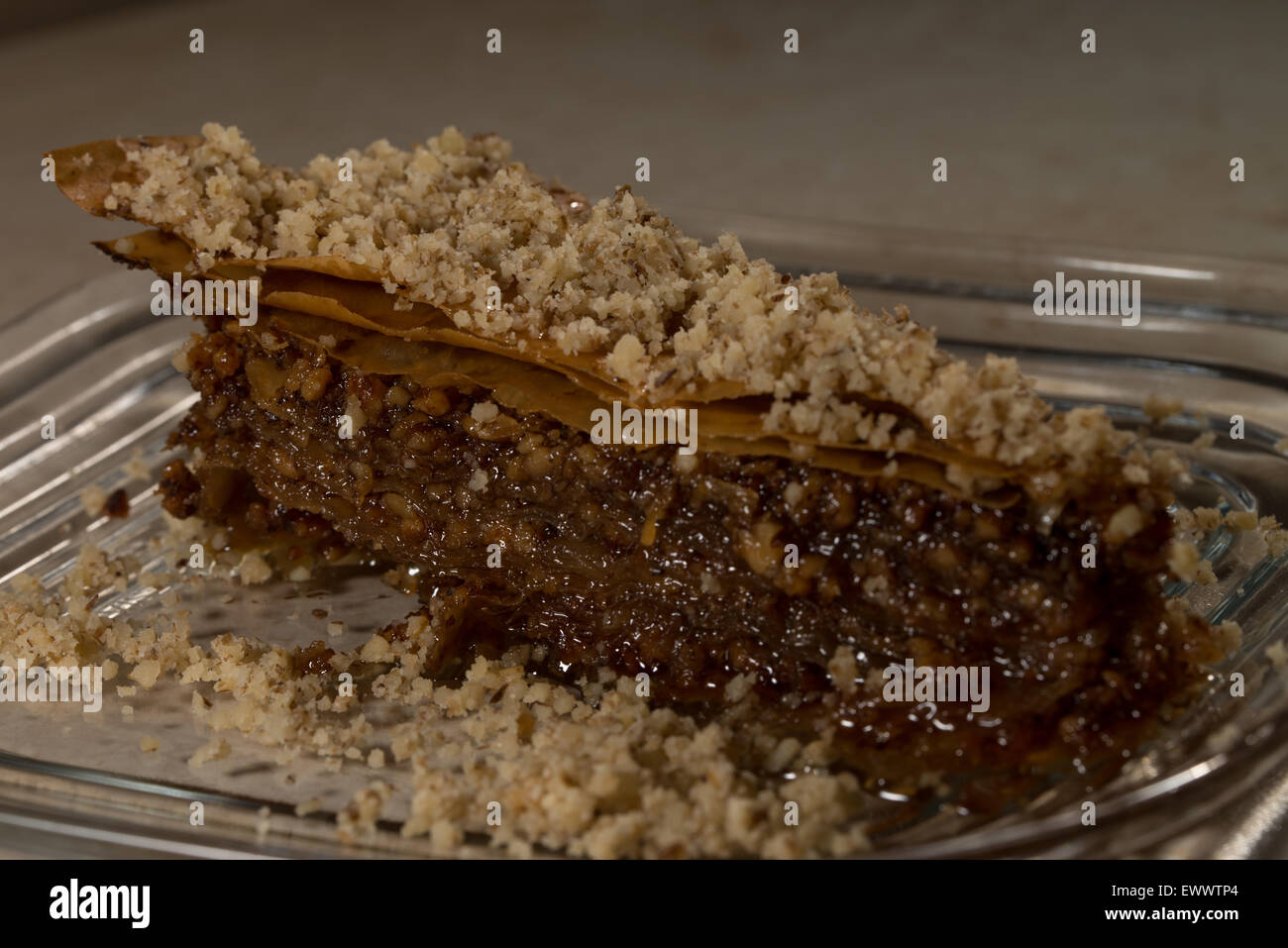 Baklava On Plate Stock Photo - Alamy