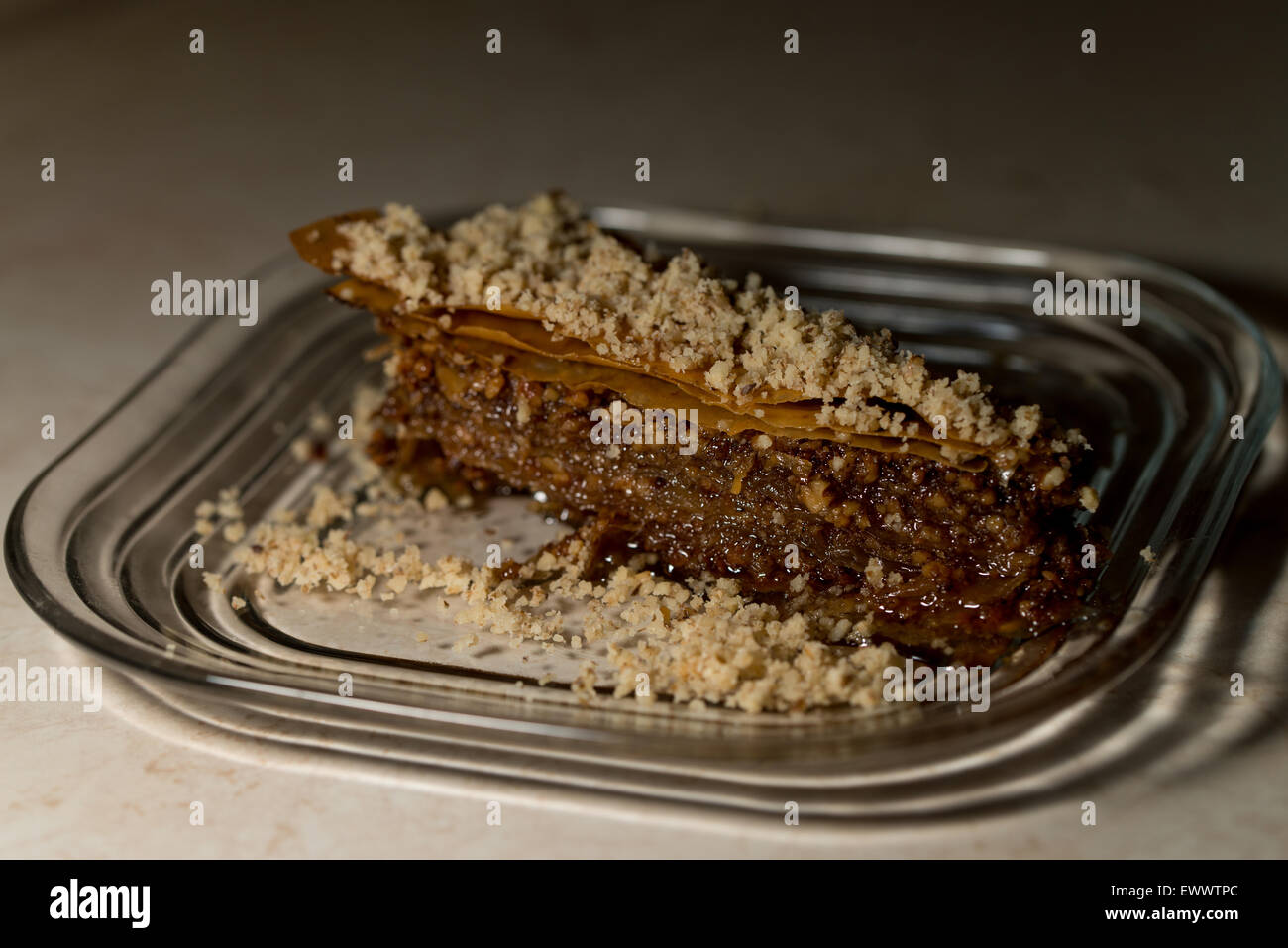 Baklava On Plate Stock Photo - Alamy
