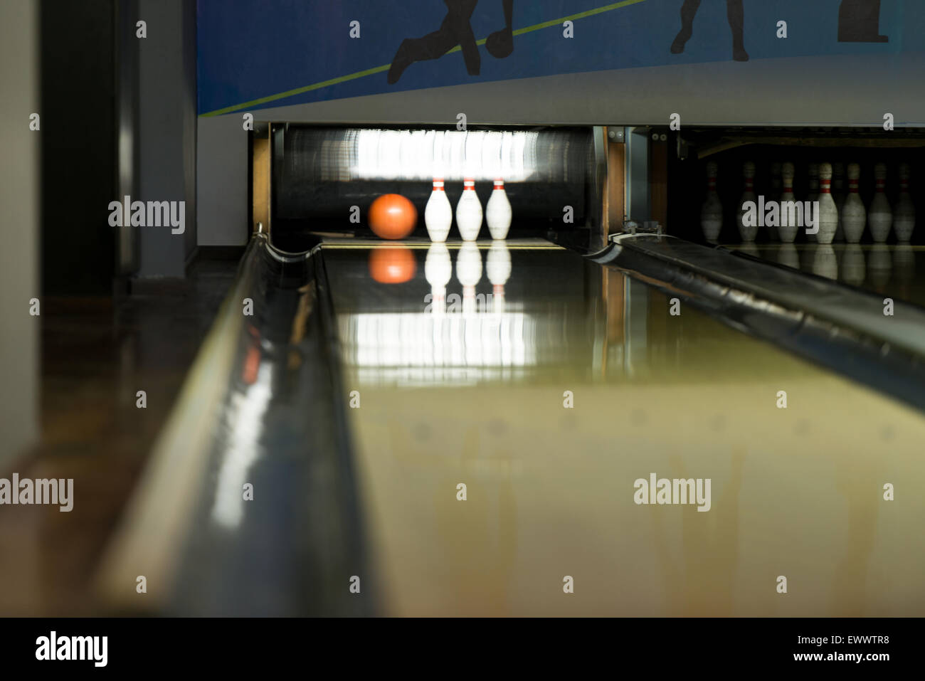 Bowling Balls And Pins Stock Photo Alamy