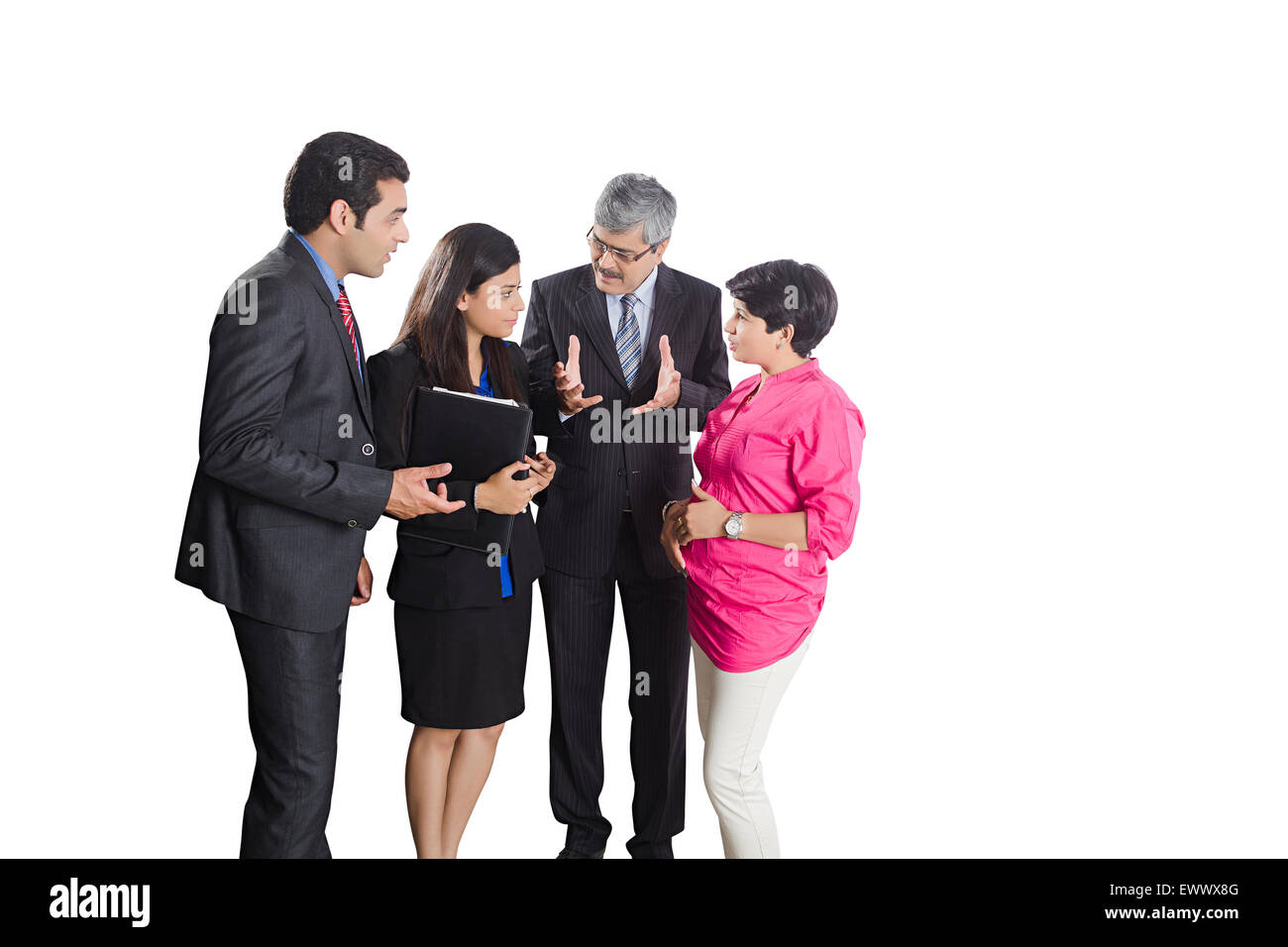 4 indian Business partner Discussion Stock Photo
