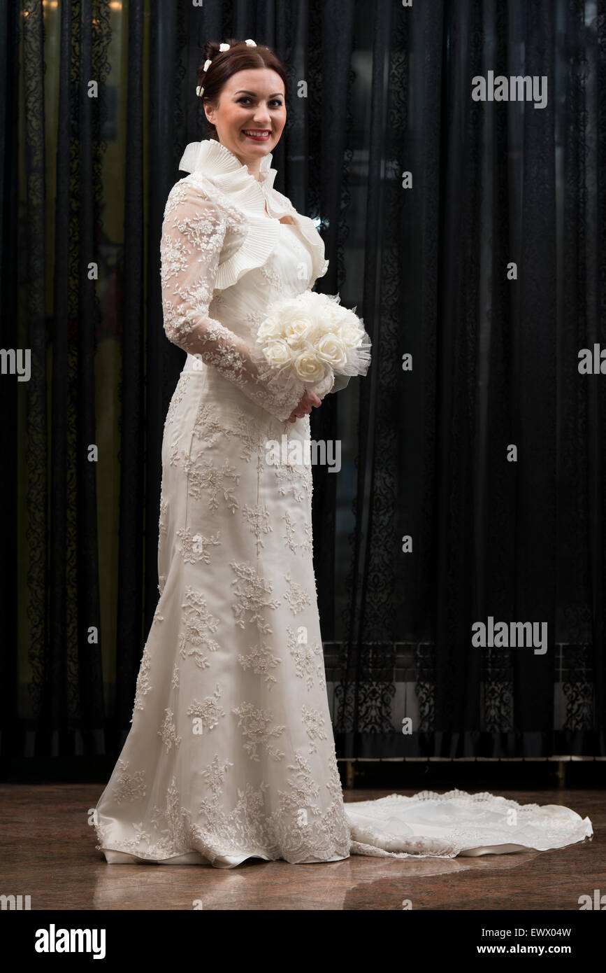 Bride With Bouquet Stock Photo - Alamy