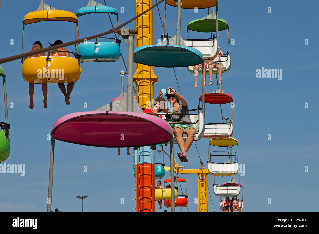 Sky ride at santa cruz boardwalk stock photo alamy
