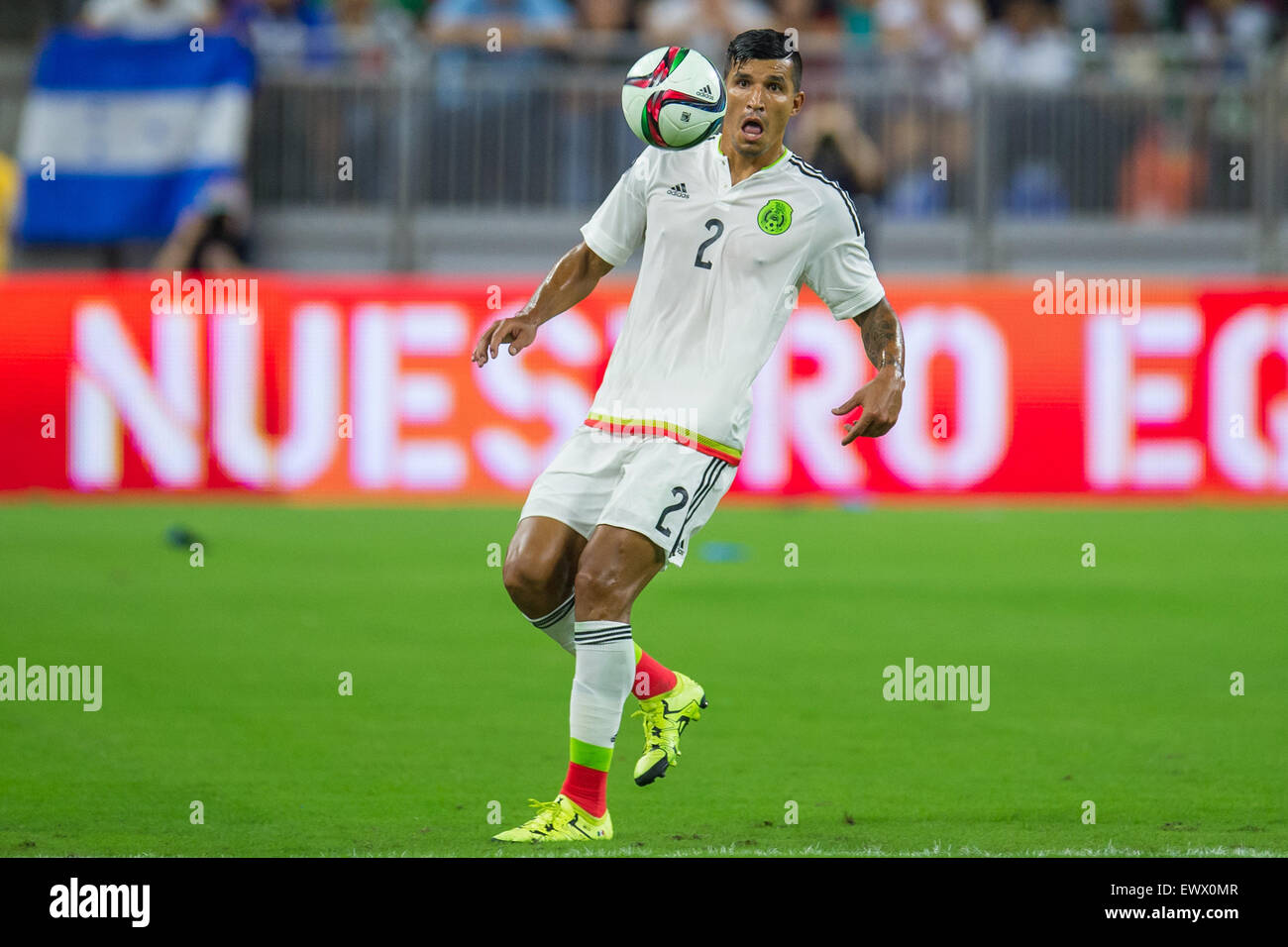 July 1, 2015: Mexico defender Francisco Javier Rodriguez (2) controls the ball during the 2nd half of an international soccer match between Honduras and Mexico at NRG Stadium in Houston, TX. The game ended in a 0-0 draw.Trask Smith/CSM Stock Photo