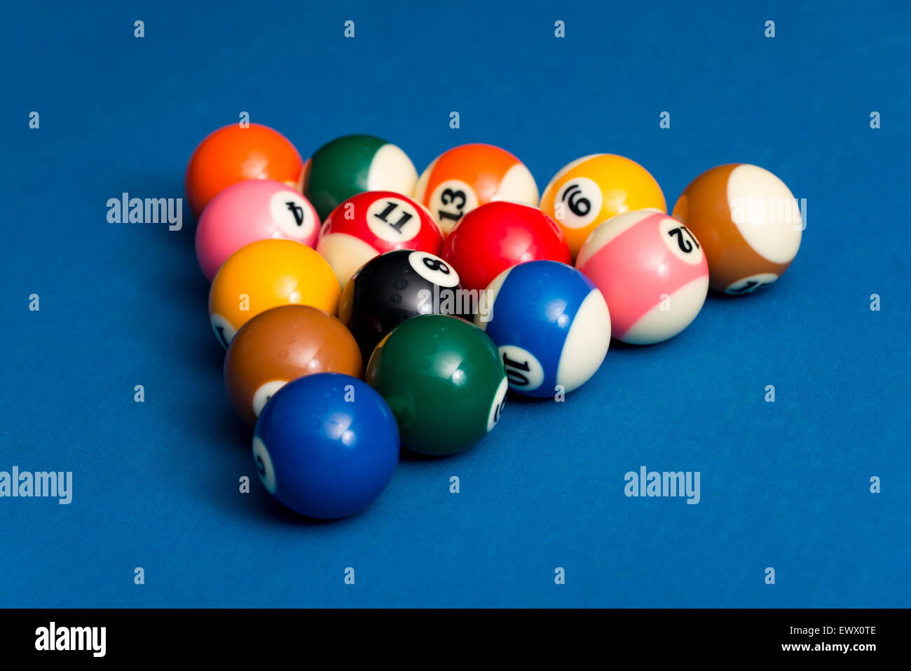 Billiard Balls Ready For The Break Stock Photo Alamy