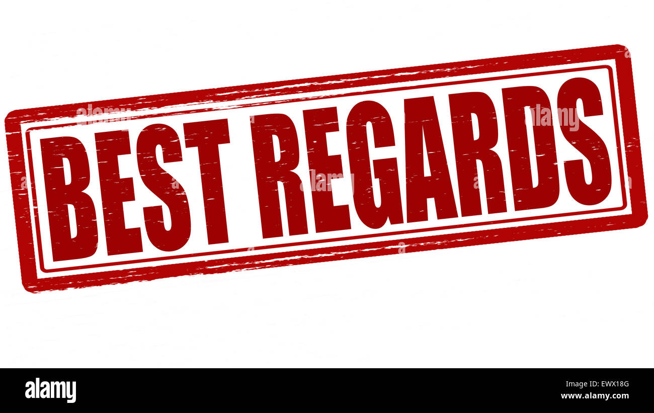 Stamp with text best regards inside, illustration Stock Photo Alamy