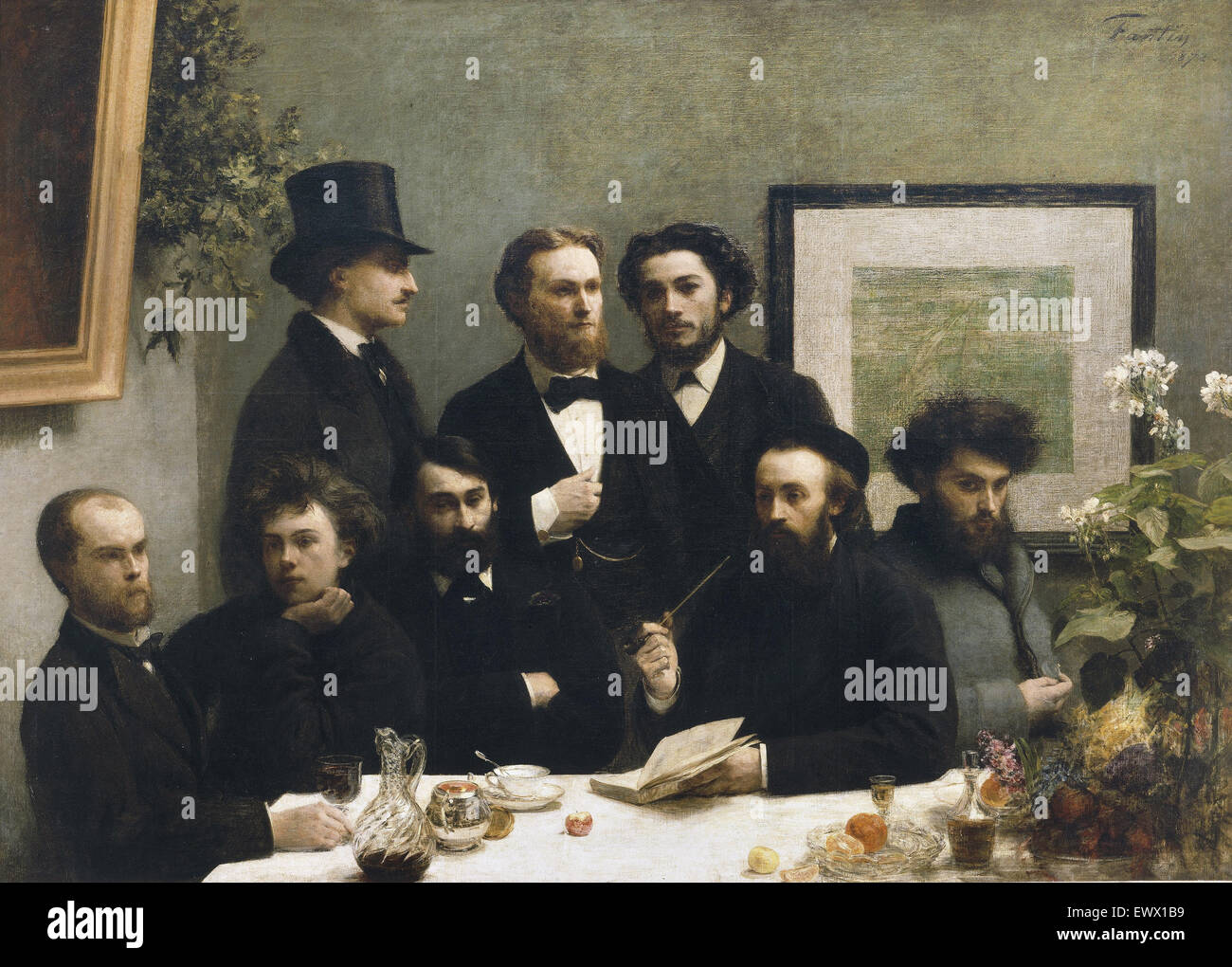 Henri Fantin-Latour, By the Table 1872 Oil on canvas. Musee d'Orsay, Paris, France. Stock Photo