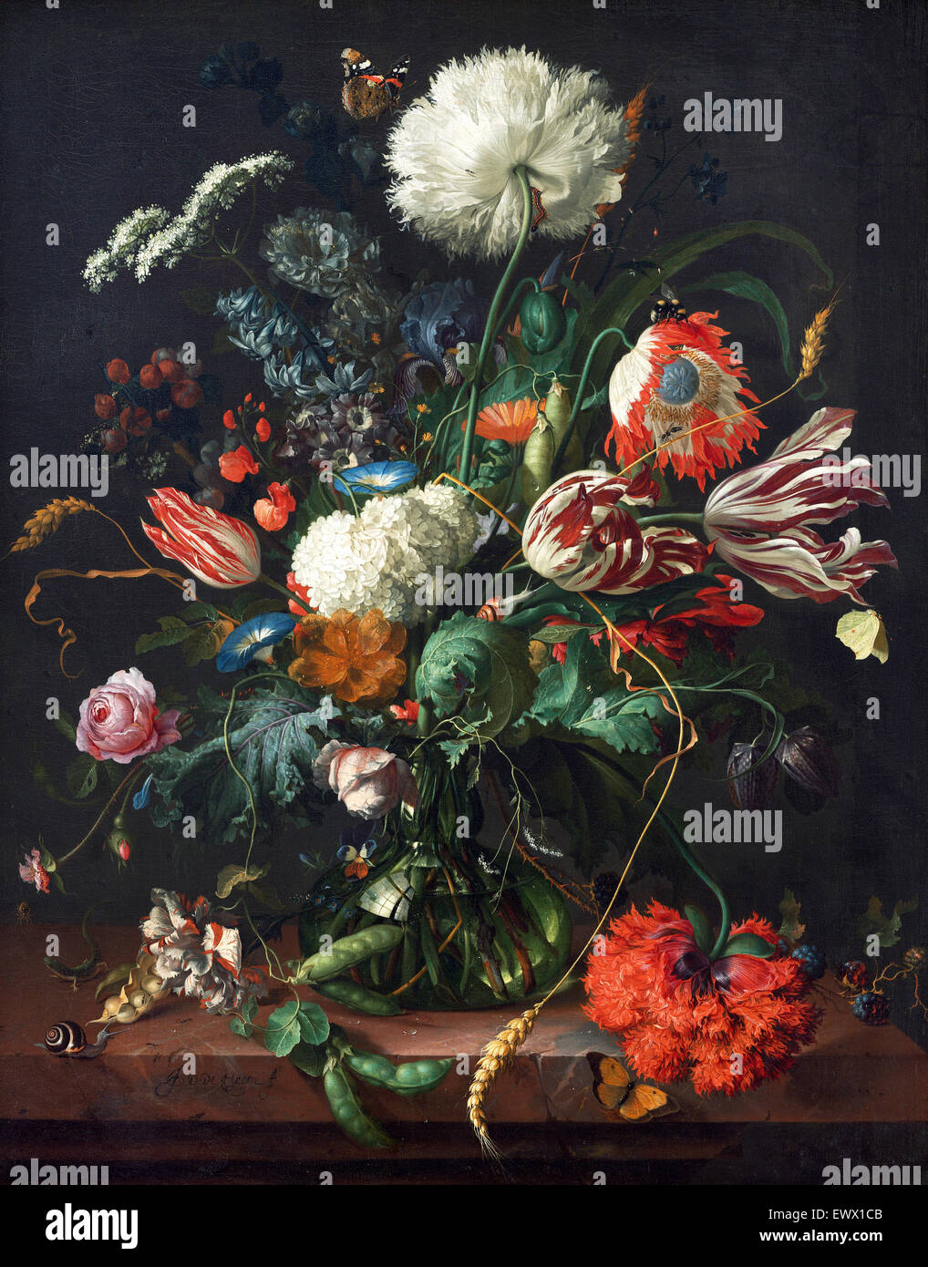Jan Davidsz. de Heem, Vase of Flowers. Circa 1660. Oil on canvas. National Gallery of Art, Washington, D.C., USA. Stock Photo