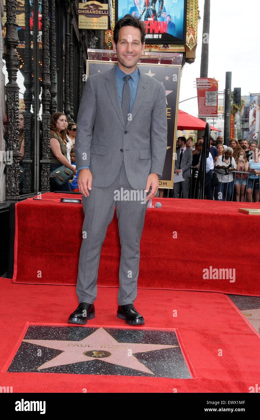 Los Angeles, CA, USA. 1st July, 2015. Paul Rudd at the induction ...