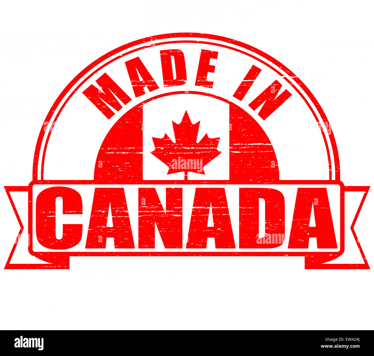 Stamp with text made in Canada inside, illustration Stock Photo