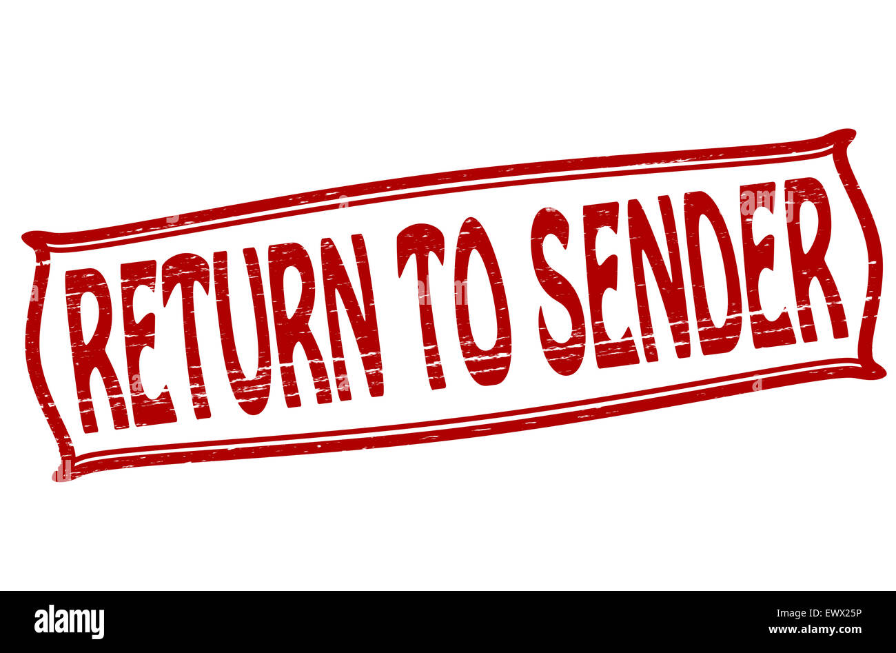 Stamp with text return to sender inside, illustration Stock Photo Alamy