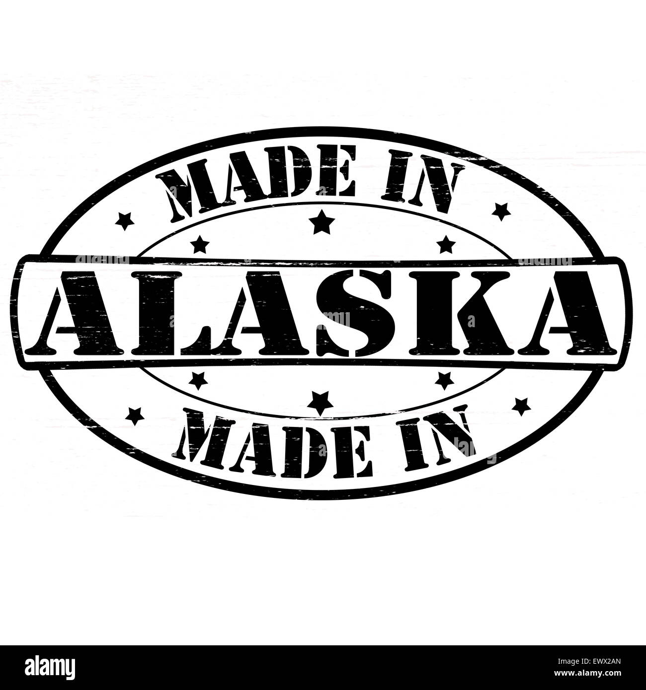 Stamp with text made in Alaska inside, illustration Stock Photo Alamy