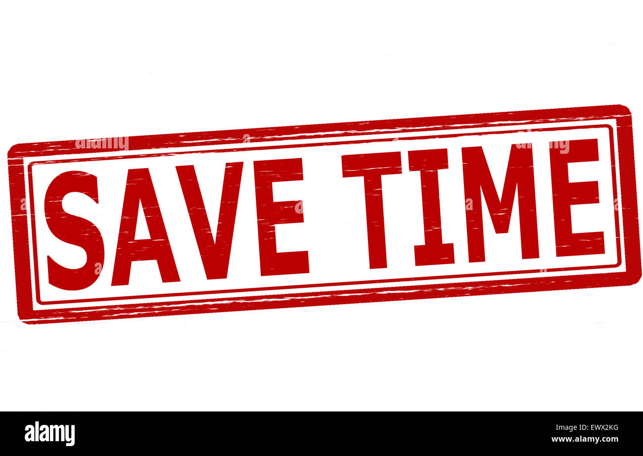 Stamp with text save time inside, illustration Stock Photo - Alamy