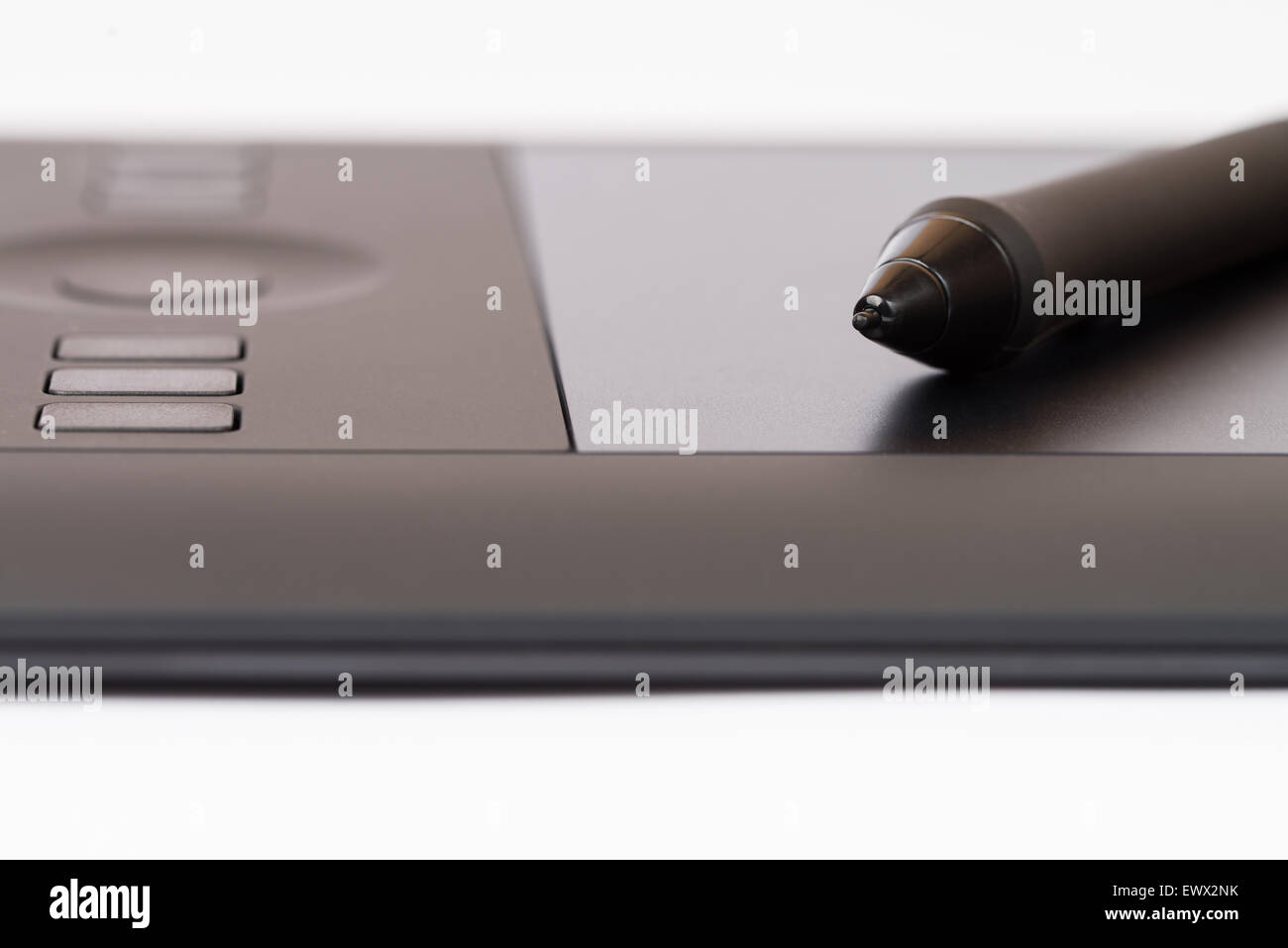 Drawing Tablet With Stylus On White Background Stock Photo Alamy