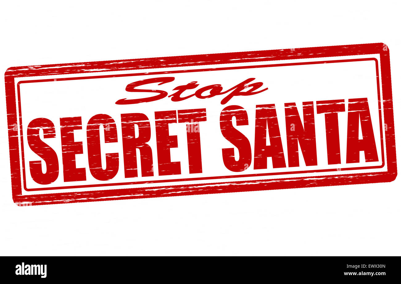 Stamp with text secret Santa inside, illustration Stock Photo