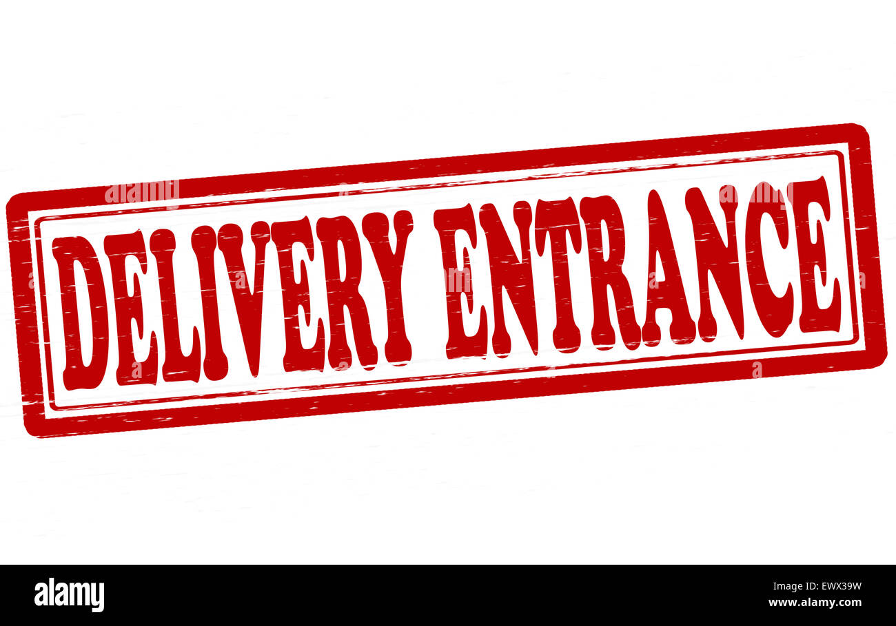 Stamp with text delivery entrance inside, illustration Stock Photo