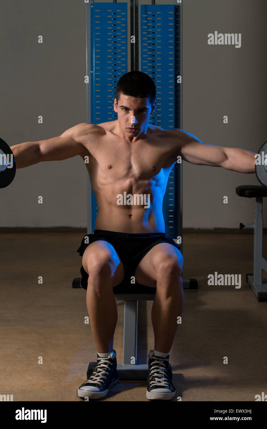 Exercise For Shoulders Dumbbell Lateral Raise Stock Photo - Alamy