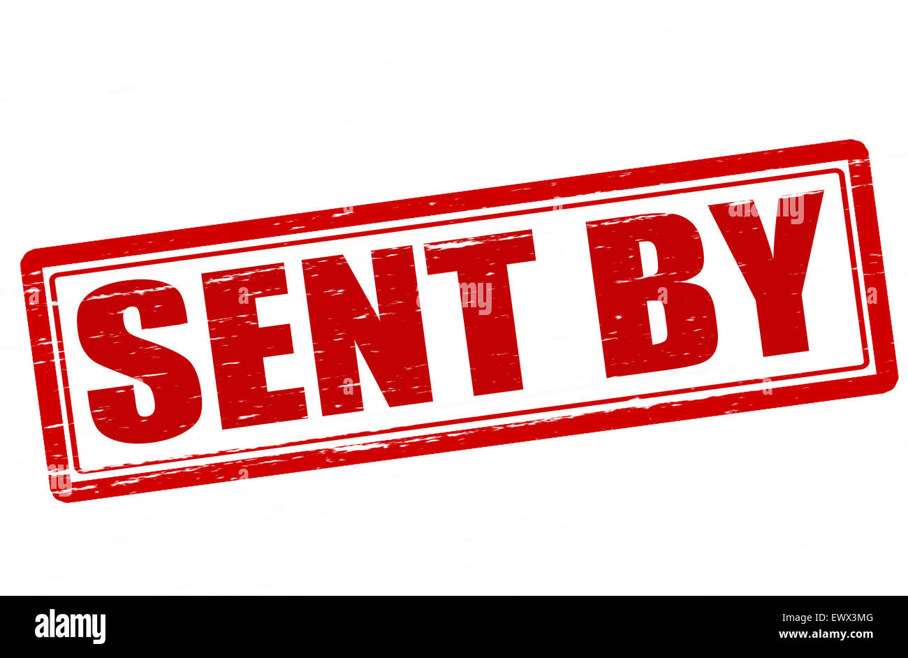 Stamp with text sent by inside, illustration Stock Photo - Alamy