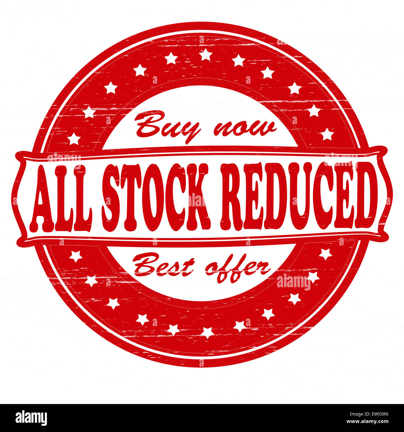 Stamp with text all stock reduced inside, illustration Stock Photo - Alamy