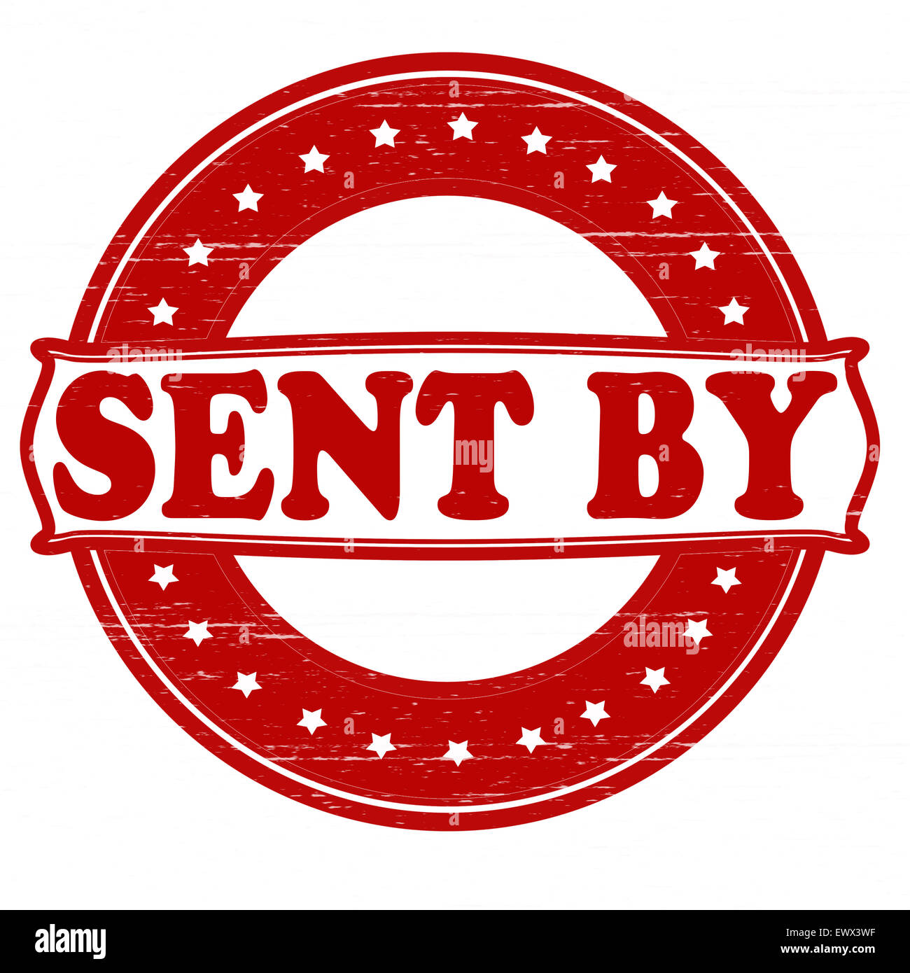 Stamp with text sent by inside, illustration Stock Photo - Alamy