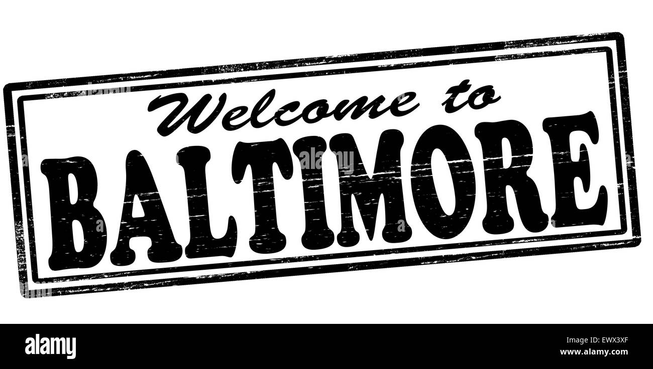 Stamp with text to Baltimore inside, illustration Stock Photo
