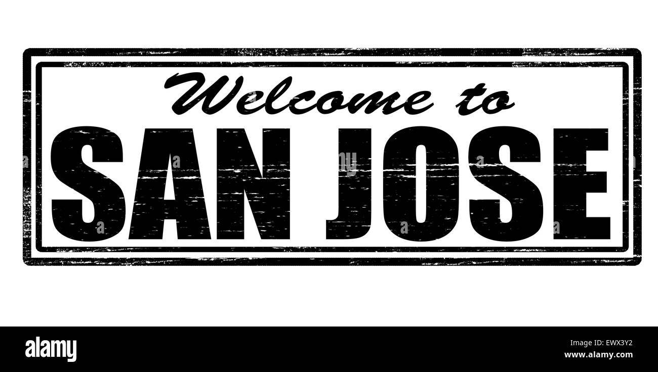 Stamp with text welcome to San Jose inside, illustration Stock Photo