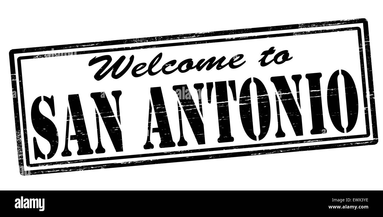 Stamp with text to San Antonio inside, illustration Stock Photo