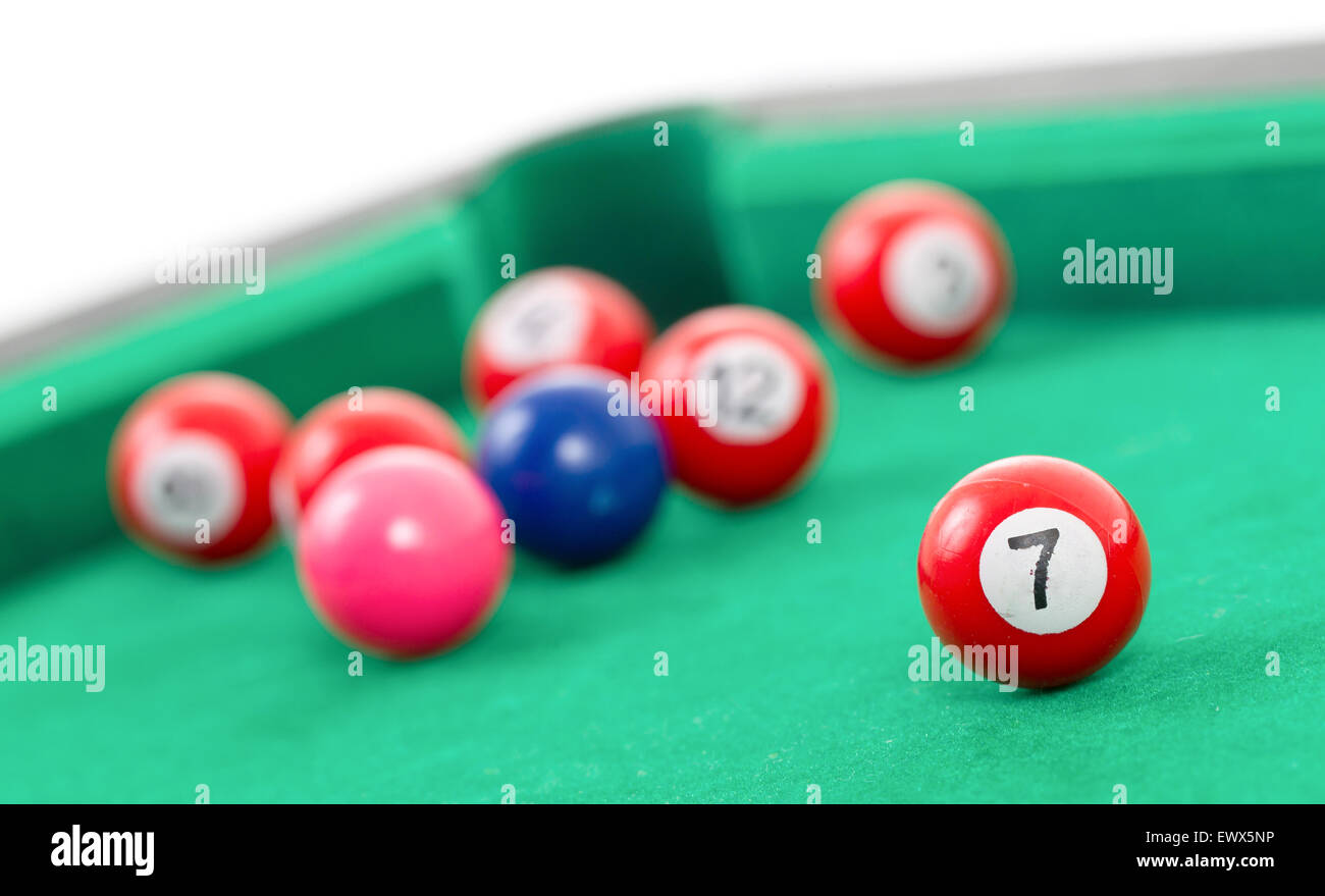 Snooker balls on a green snooker table Stock Photo Alamy
