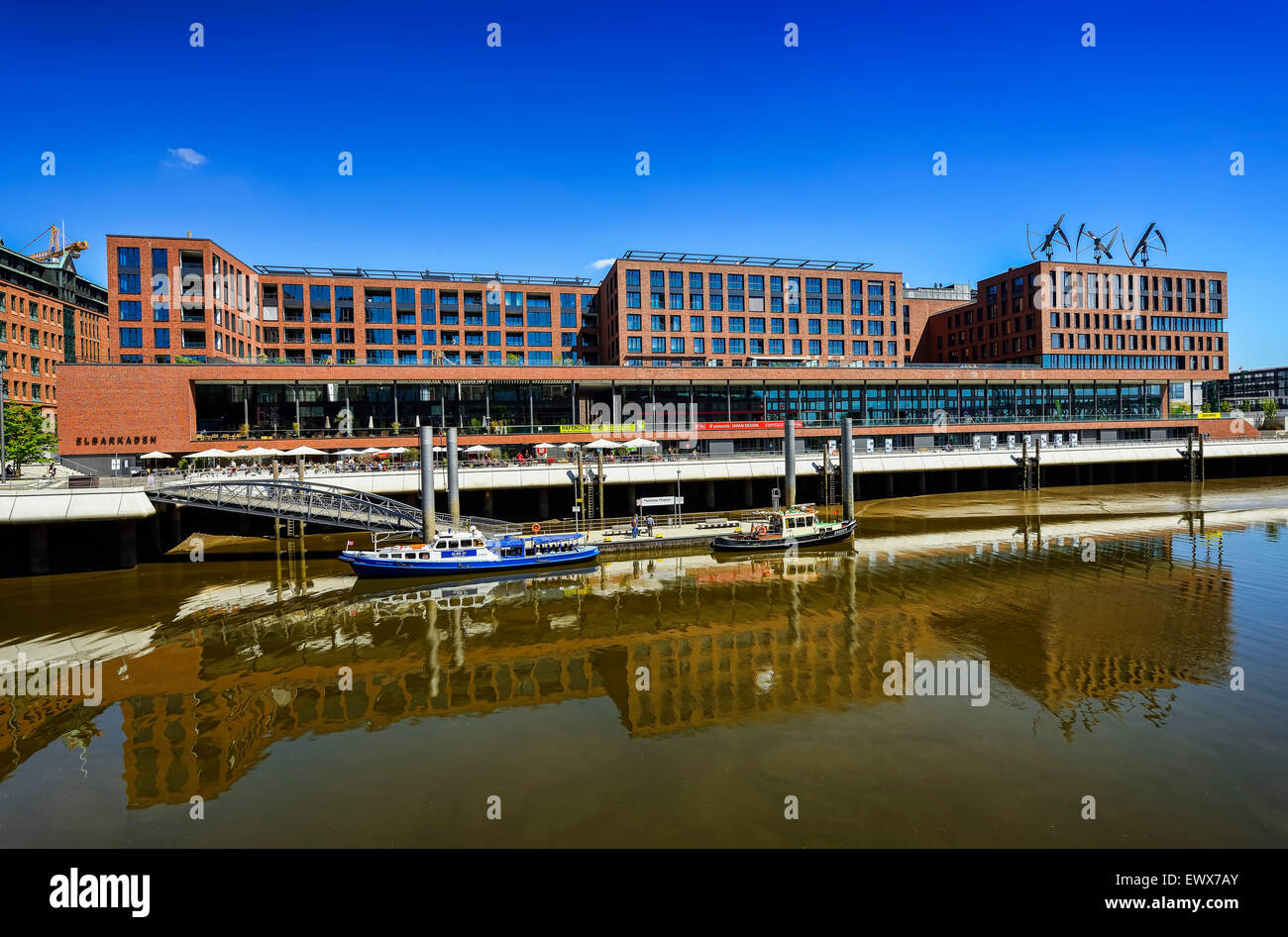 Elbarkaden and Magdeburg Harbor in HafenCity, Hamburg, Germany Stock Photo