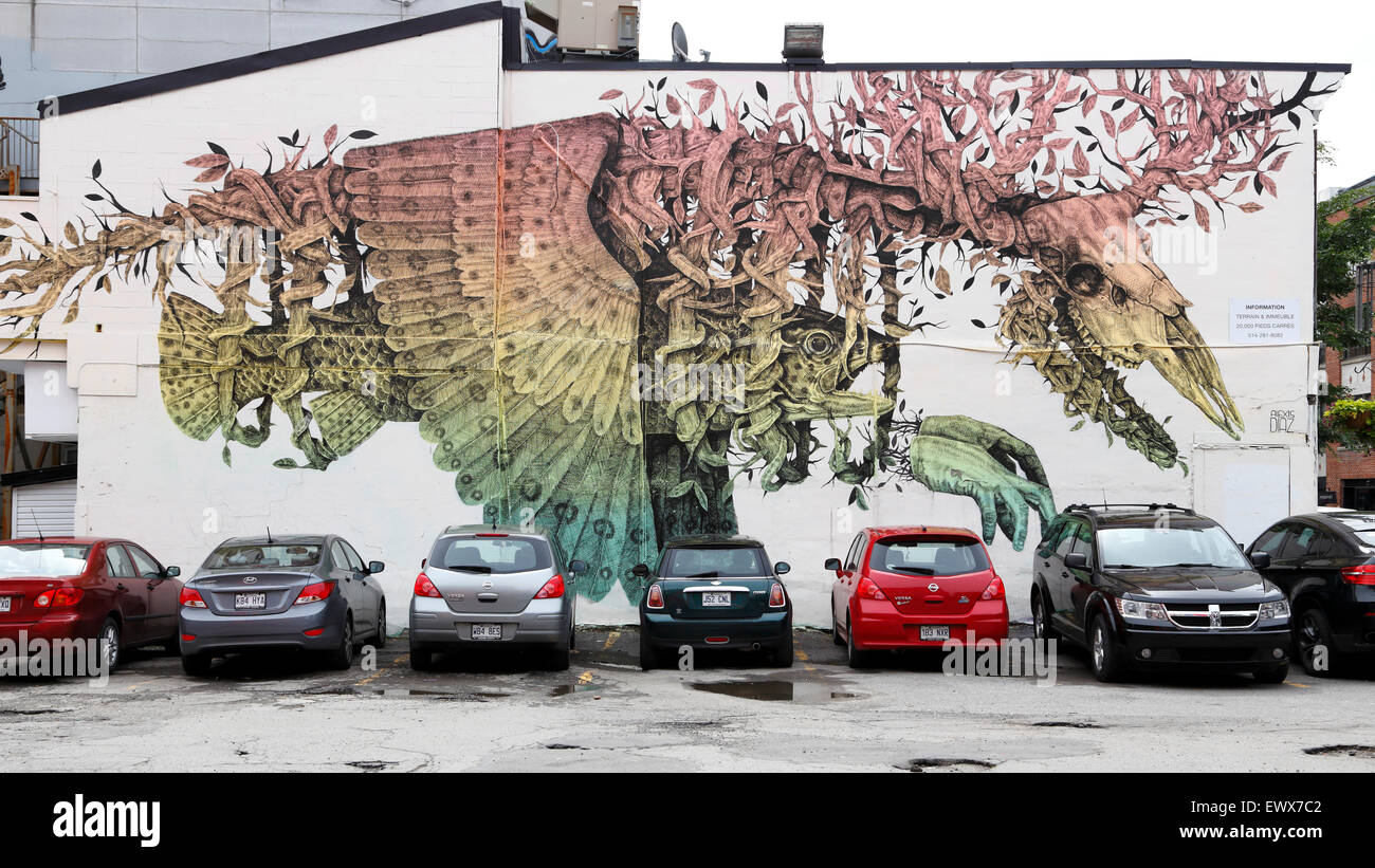 Wall painting at the Boulevard Saint Laurent, Montreal, Quebec Province