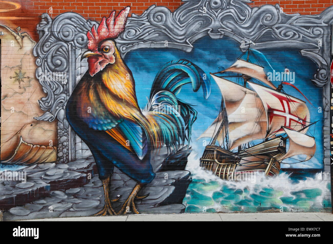 Wall painting at the Boulevard Saint Laurent, Montreal, Quebec Province