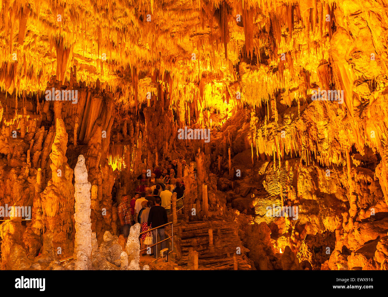 Italy Apulia Castellana cave -People in the Cave of the Dome Stock Photo