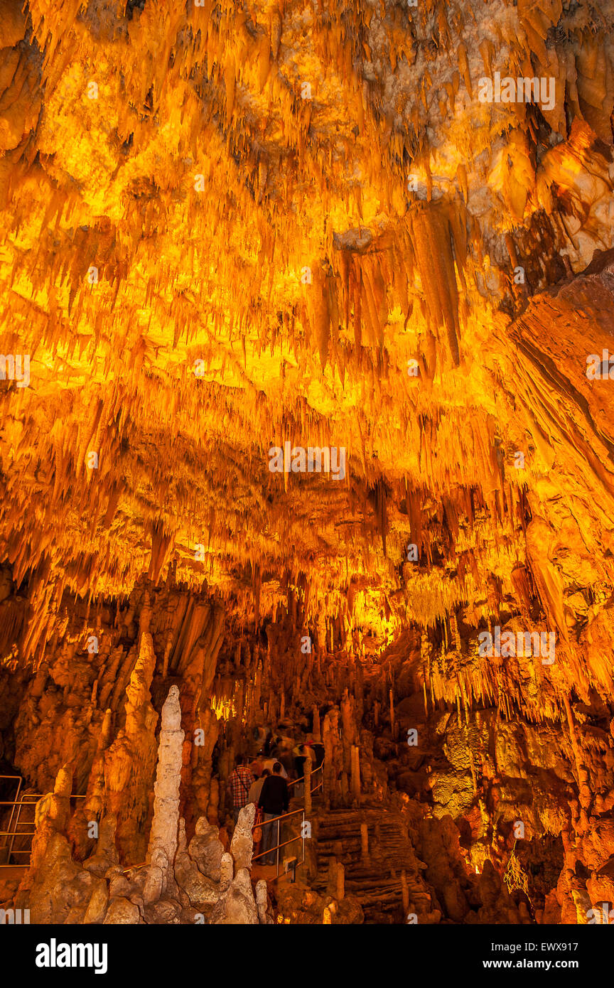 Italy Apulia Castellana cave -people in the Cave of the Dome Stock Photo