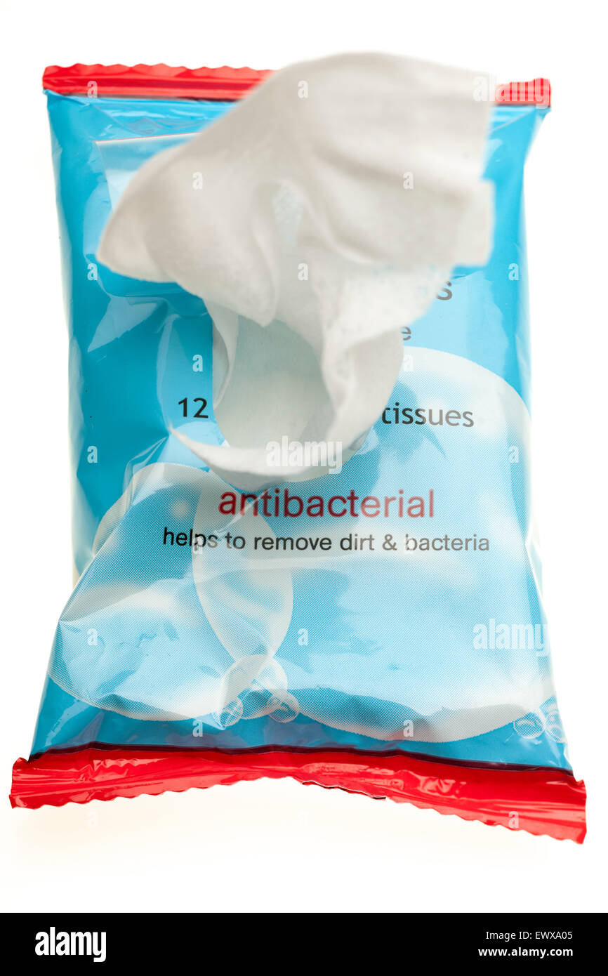 12 antibacterial tissues from Boots chemists Stock Photo