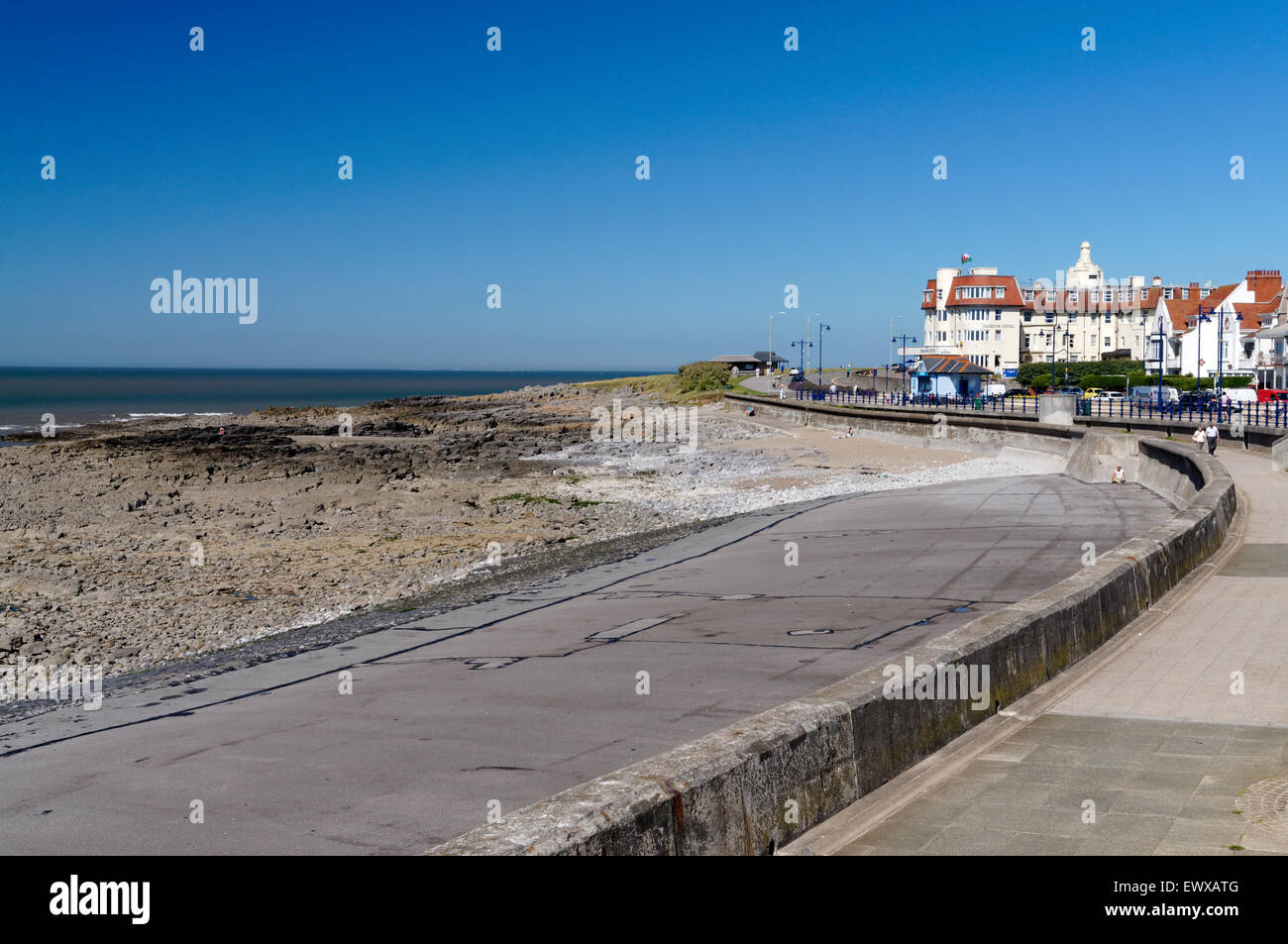 Seafront Beach or Tarmac Beach, Porthcawl, Wales, UK. Stock Photo